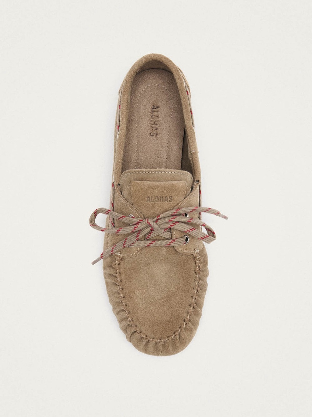 ALOHAS ROWAN SPORTY SUEDE BEIGE LEATHER LOAFERS NWOT